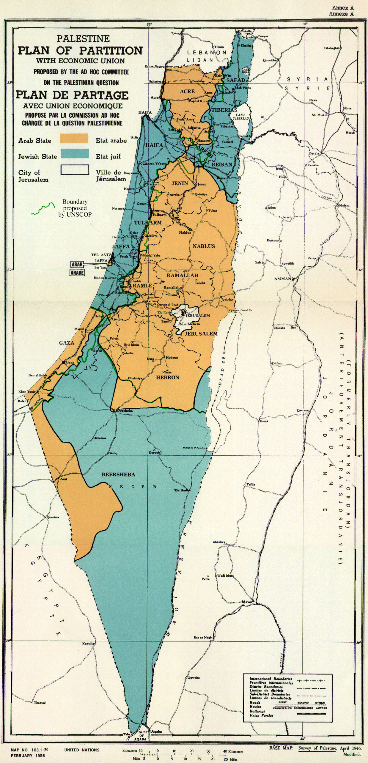 Un palestine partition versions 1947