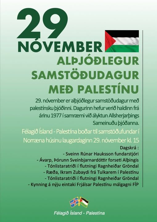 Samstodufundur 29 Nov 2025 Felagid Island Palestina