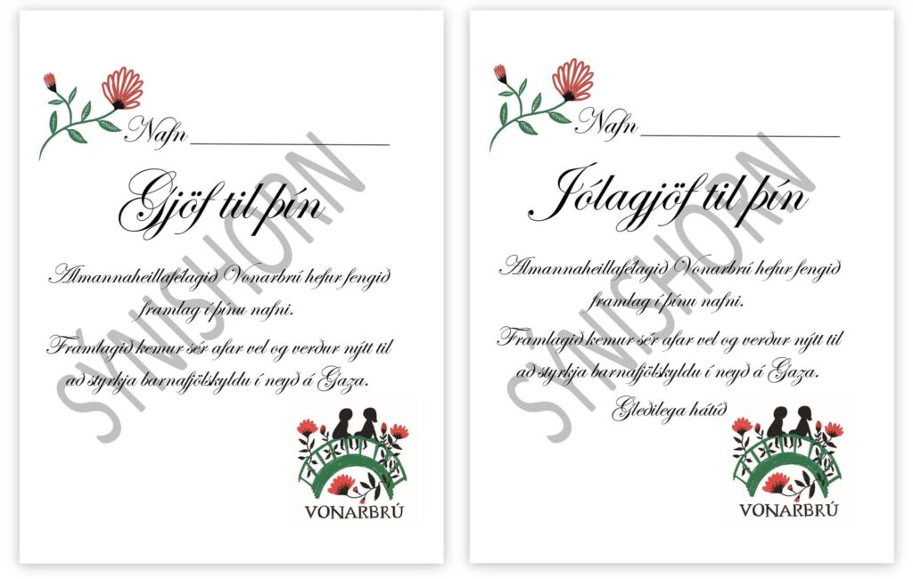 Vonarbru Gjafabref Jolin