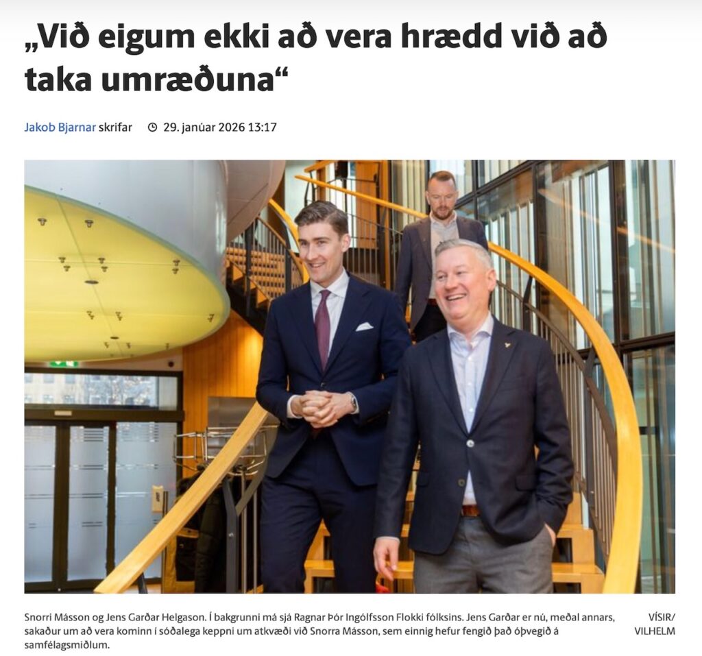 Jens Gardar Ekki hraedd ad taka umraeduna