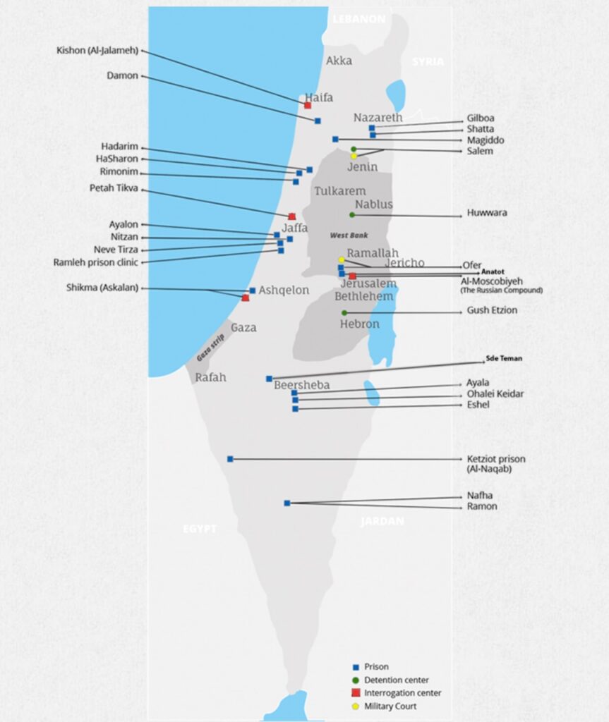 Palestine Occupation Prisons Location